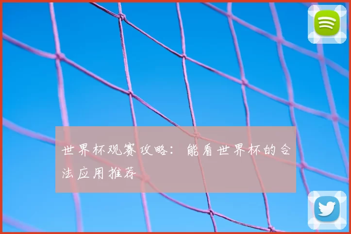 世界杯观赛攻略：能看世界杯的合法应用推荐